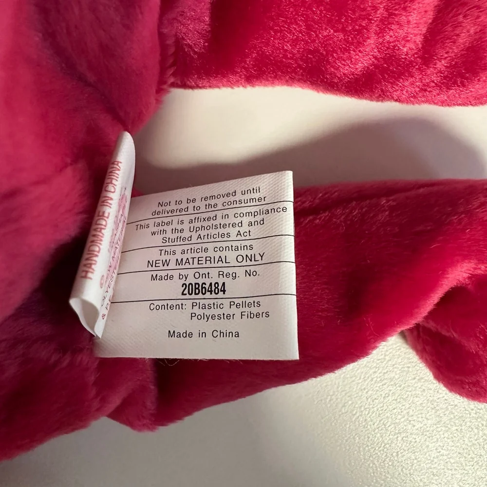 Ty Valentina Beanie Baby Bear Plush Toy Red Valentine's Day Canadian Tush NWT